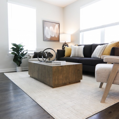 Furnished Living Area of 2B/2B Perspective Floor Plank Apartment Home in  Nashville, TN