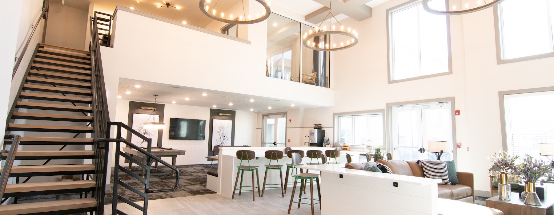 Two-Story Club House at The Ravelle at Ridgeview Apartment Community in Nashville, Tennessee